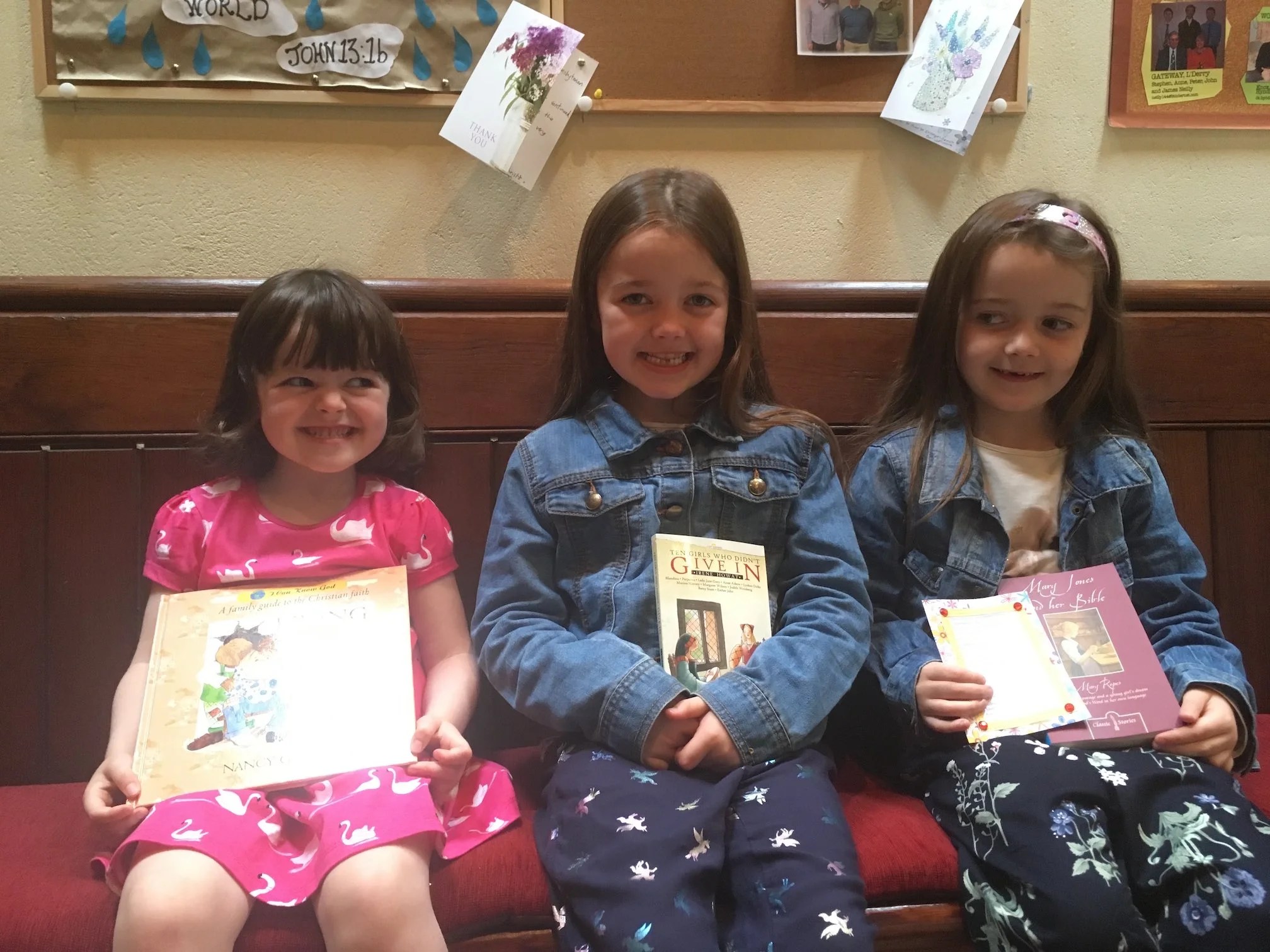 Some of the girls from our Sunday School with their books. 